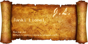 Janki Lionel névjegykártya